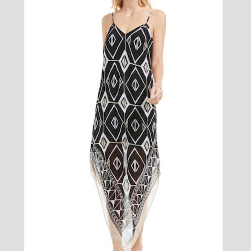 Vince Camuto Graphic Handkerchief Slipdress